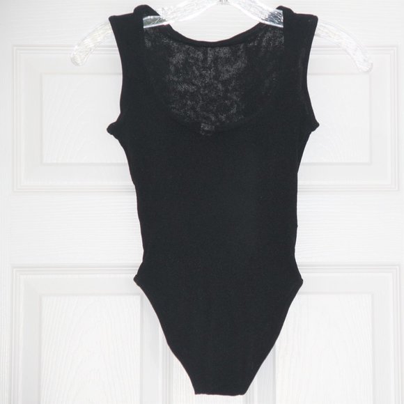 Only Hearts Helena Stuart NYC Black Mesh Nylon Stretchy Top Bodysuit M/L - Picture 1 of 8